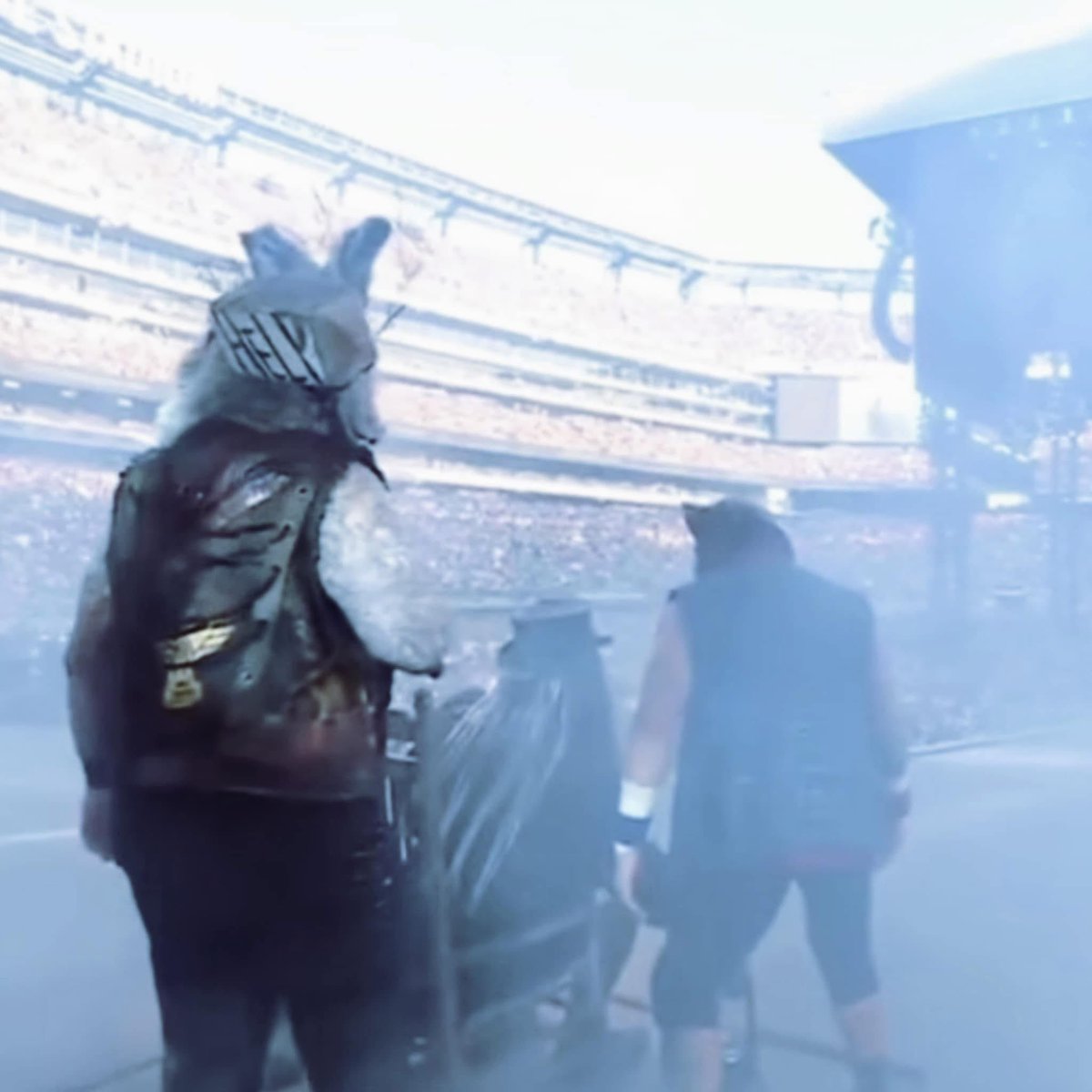 I proudly made this vest that #ErickRowan of the #WyattSicks wore to the ring at #SummerSlam this weekend!! ⭕️ I made a majority of the gear the original Wyatt Family wore and this was a trip down memory lane- I even used the original image I still had from Windham for the logo!