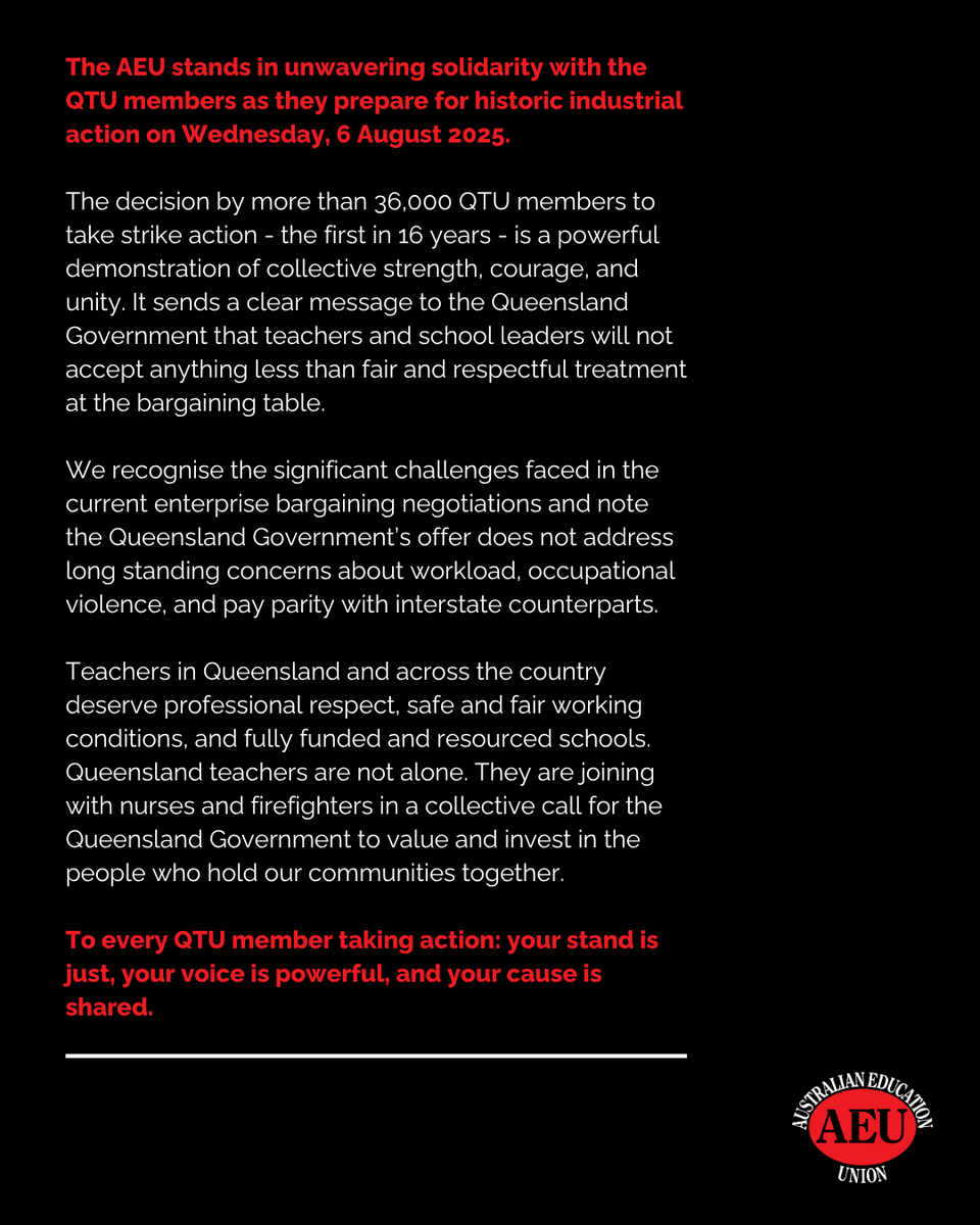 Solidarity with <a href="/TheQTU/">Qld Teachers' Union</a>! ✊