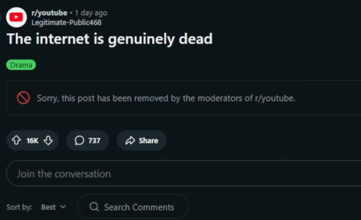 Interesting…

This redditor made a post mentioning that YouTube is starting to restrict VPNs, preventing you from watching videos without trackers on.

And hours later, this post gets taken down by Youtube’s subreddit mods. 

This also seems to be happening not just in UK.