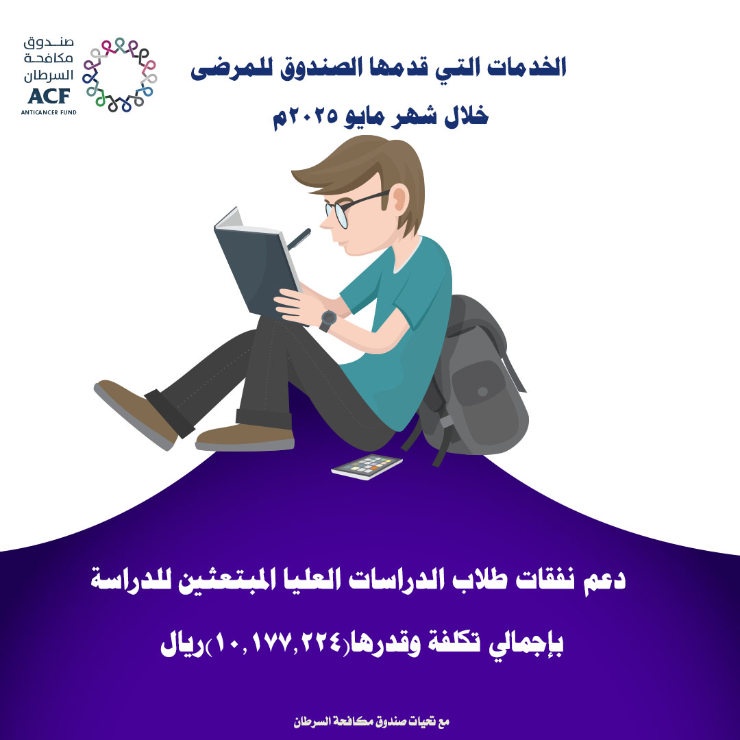 الخدمات التي قدمها الصندوق لمرضى السرطان خلال شهر مايو ٢٠٢٥م.