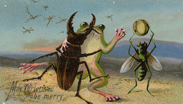 Caldwell Murchfield (@caldmurchfield) on Twitter photo #InALandFarAway  A frog and a stag beetle have a merry Christmas dancing to polyrhythms played on a tambourine by a wasp, while dragonflies cavort in the sky above them. #InALandFarAway  A frog and a stag beetle have a merry Christmas dancing to polyrhythms played on a tambourine by a wasp, while dragonflies cavort in the sky above them.