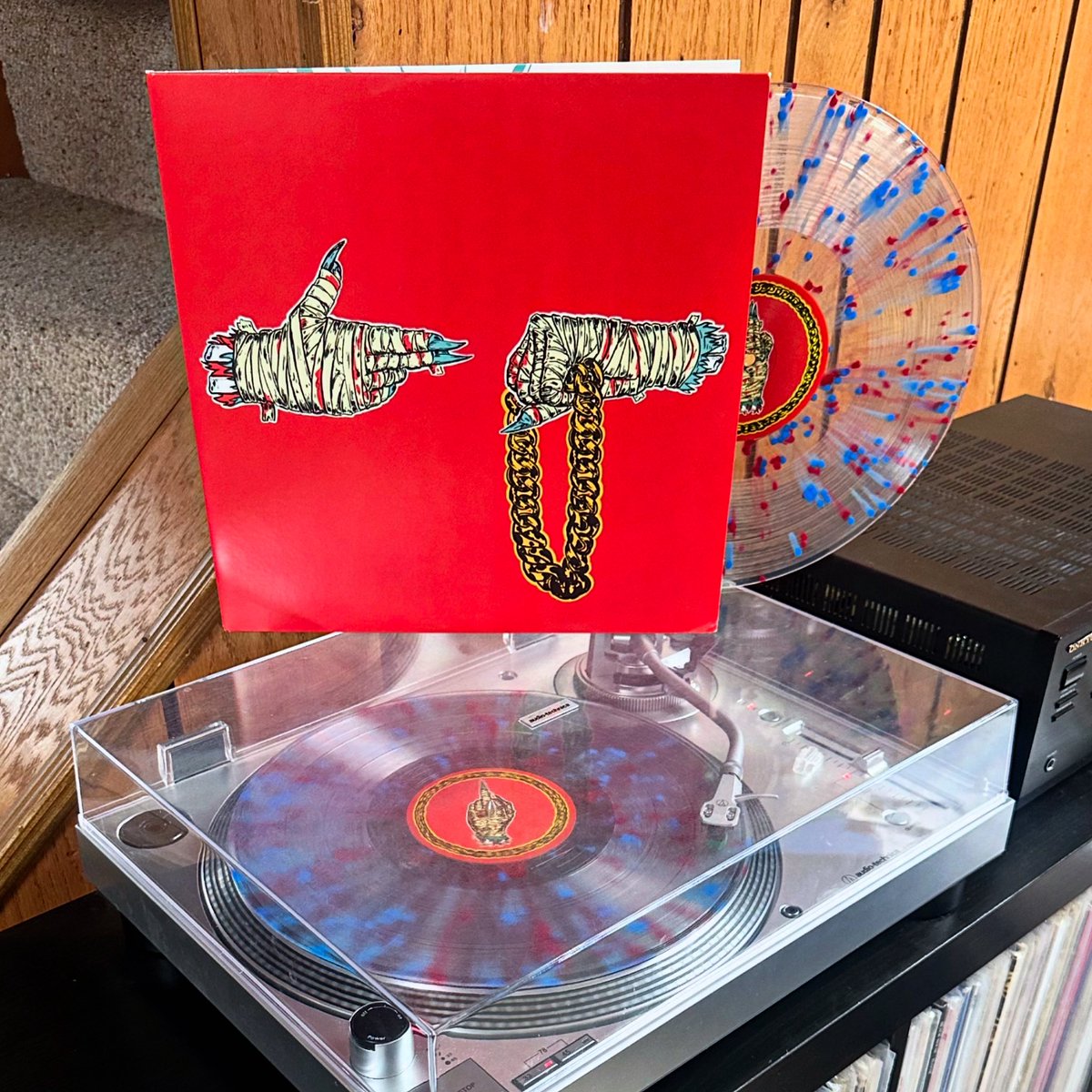 Run the Jewels 2 on clear with red and teal splatter vinyl.