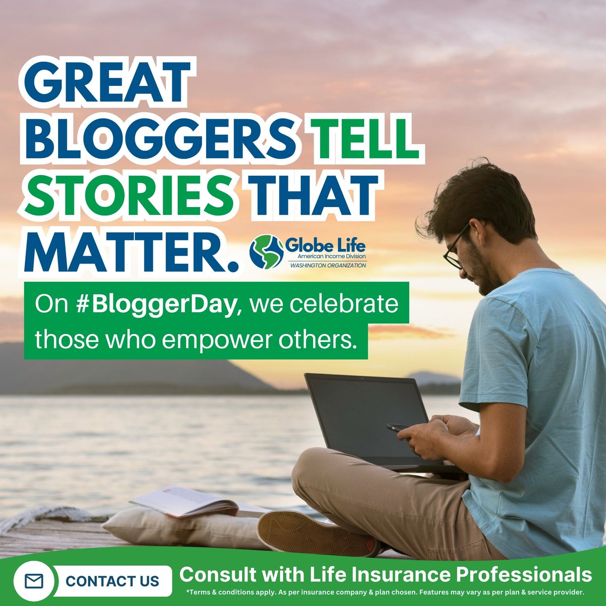 WashingtonAIL's tweet image. Bloggers share knowledge. Life insurance protects it. On #BloggerDay, we celebrate those who empower others, just like we do by helping Texas families protect what matters most.
#BloggersVoice #GlobeLife #TexasFamilies #LifeCovered