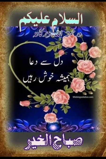 السلام علیکم ورحمتہ اللہ و برکاتہ
صبح بخیر
یا اللہ تیرا شکر ہے تو نے خیر و عافیت سے نئی صبح عطا فرمائی، سب کے ایمان، جان، مال، عزت و آبرو کی حفاظت فرما آمین🤲
