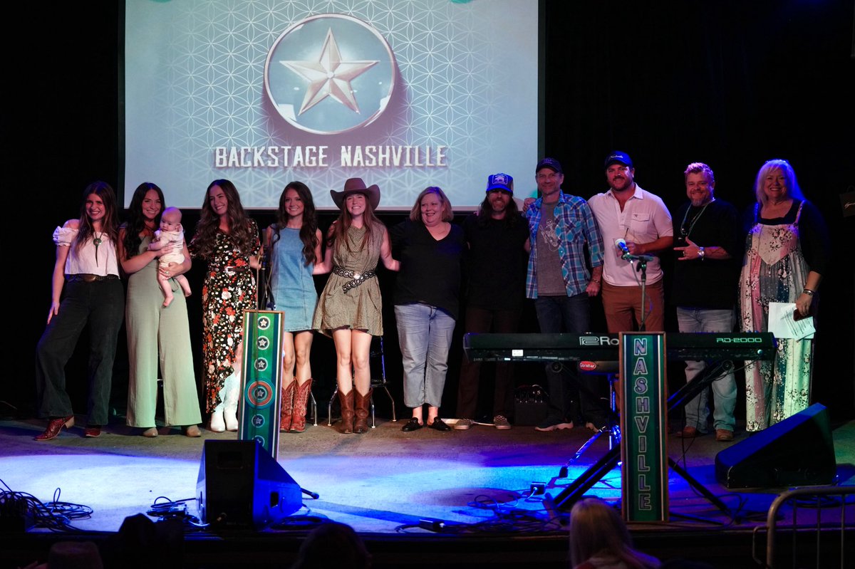 Cove on stage Saturday to join these incredible songwriters for one last bow after Backstage Nashville. He loved staring out at all the people clapping 🥹Three Times A Lady, Devon O'Day, Tyler Reeve, Jon Decious, Deanna Bryant, Justin Wilson, Sofie Smithson, and Gloria Anderson!