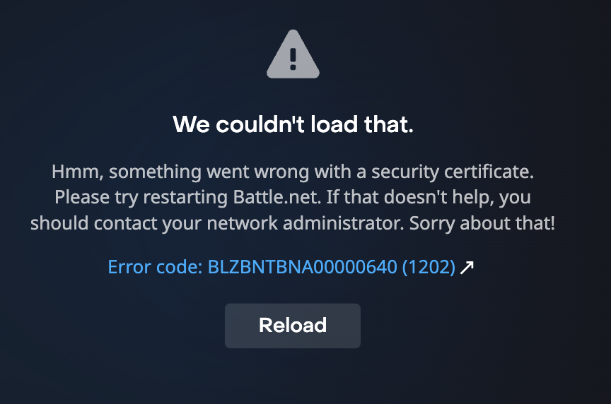 LASylvia007's tweet photo. @BlizzardCS My friend has a Mac and she was able to login to Battlenet today at 1PM EST without a problem.  This evening, she can't login to Bnet at all.    And now the launcher is getting hung up half-way (45%) while trying to update the Agent.  Any suggestions? https://t.co/S6Q2NzS73L