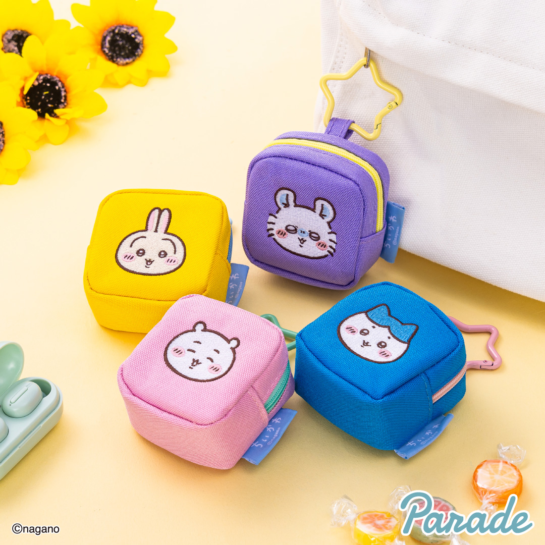 ちいかわ より カラビナつき刺繍スクエアミニポーチが プライズで登場