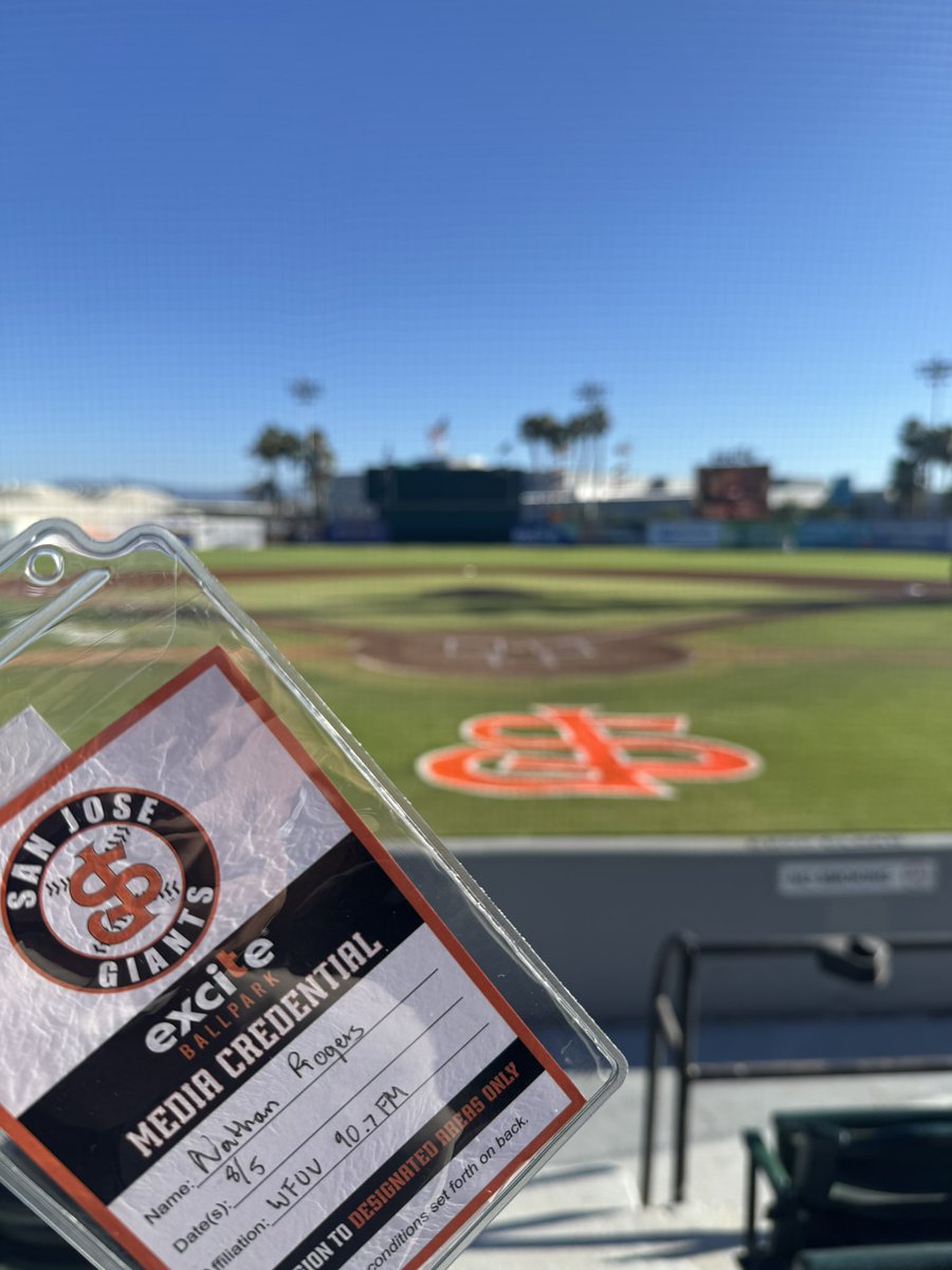 Nathan Rogers (@nathanrogers_22) on Twitter photo Covering some Minor League Baseball tonight at <a href="/SJGiants/">San Jose Giants</a> for <a href="/wfuvsports/">WFUV Sports</a>! Very sunny conditions here in San Jose for a 6:30pm PST first pitch. The SJ giants face the Visalia Rawhide (D-Backs affiliate) to continue their longest home stand of the season. Covering some Minor League Baseball tonight at <a href="/SJGiants/">San Jose Giants</a> for <a href="/wfuvsports/">WFUV Sports</a>! Very sunny conditions here in San Jose for a 6:30pm PST first pitch. The SJ giants face the Visalia Rawhide (D-Backs affiliate) to continue their longest home stand of the season.