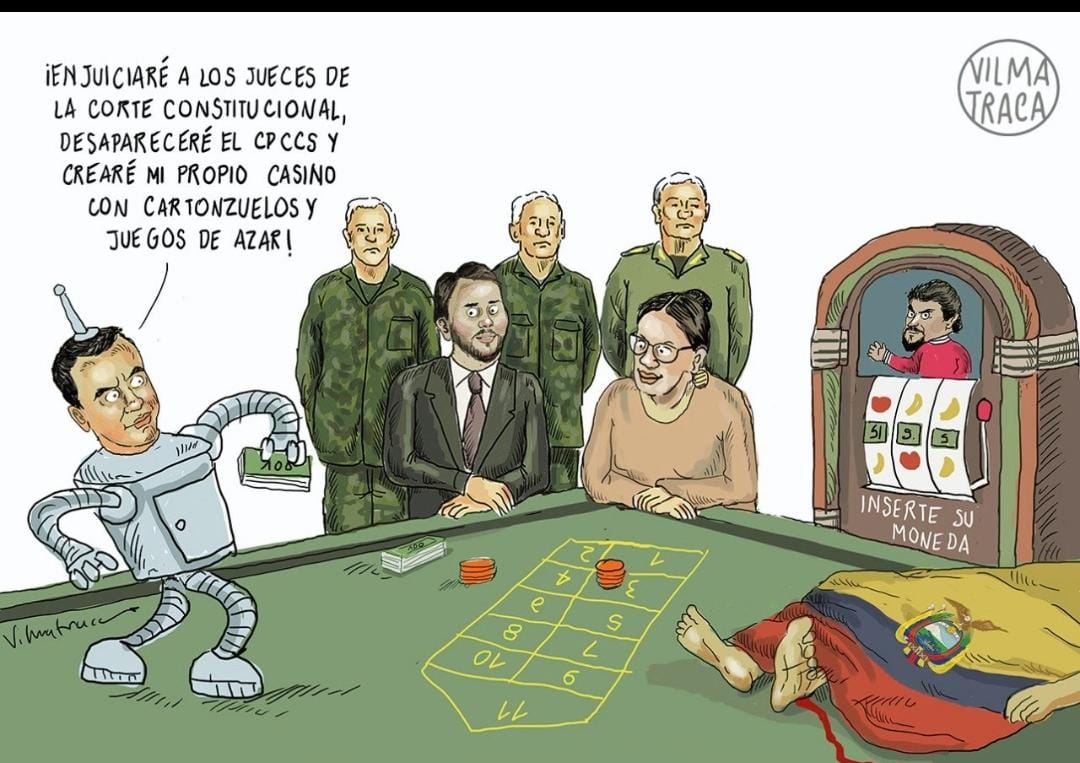 Bien, <a href="/VivianaVelozEc/">Viviana Veloz</a> 

En cuanto a uds. <a href="/DanielNoboaOk/">Daniel Noboa Azin</a> y <a href="/NielsOlsen/">Niels Olsen</a>:

¿Qué se han creído? No somos su hacienda. Dejen de destruir NUESTRA Patria, derechos humanos, democracia y Constitución! NO les tememos ni a uds. ni a su guardia pretoriana. Recuerden cómo terminó Fujimori!