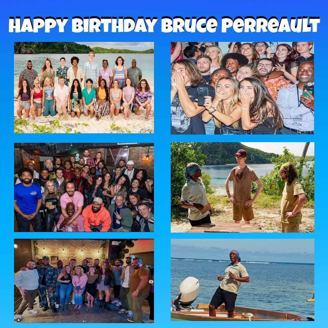 McDonlons's tweet image. Happy Birthday to the guy who has appeared in Survivor 44 & Survivor 45, Bruce Perreault!!
Bruce, I hope you enjoy your birthday and especially enjoy this collage I made with you, the Survivor 45 Cast and other watch parties that you attended!!
#Survivor #Survivor45 @Perrbruce