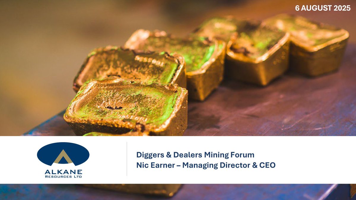 Alkane Resources (@alkaneresources) on Twitter photo Alkane Managing Director & CEO, Nic Earner, will present at the Diggers & Dealers Mining Forum today (6 August), at 11:25am AWST (1:25pm AEST). 
Mr Earner will provide an update on the company’s activities and the completion of the merger with Mandalay Resources.
Download the Alkane Managing Director & CEO, Nic Earner, will present at the Diggers & Dealers Mining Forum today (6 August), at 11:25am AWST (1:25pm AEST). 
Mr Earner will provide an update on the company’s activities and the completion of the merger with Mandalay Resources.
Download the