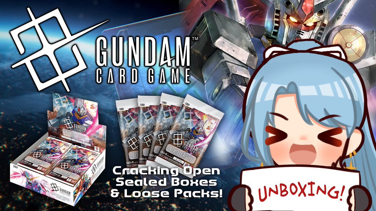 duoleveling's tweet photo. Let's open some #gundamtcg packs and boxes! We are also showing off some really cool playmats from @Skill_Diff ! Join us at the link below! 🤖 https://t.co/oYlb9CWoxa