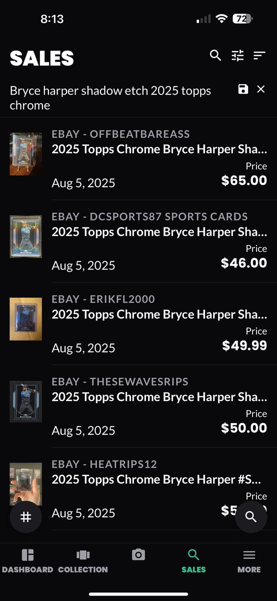 Giveaway!!  Alright I’m close to 800 followers. Guess the number I put on this card - took a screenshot with time stamp. Out of 100. First correct guess gets the Bryce Harper Shadow Etch from 2025 Topps Chrome 👀👀 must be following!!!!!