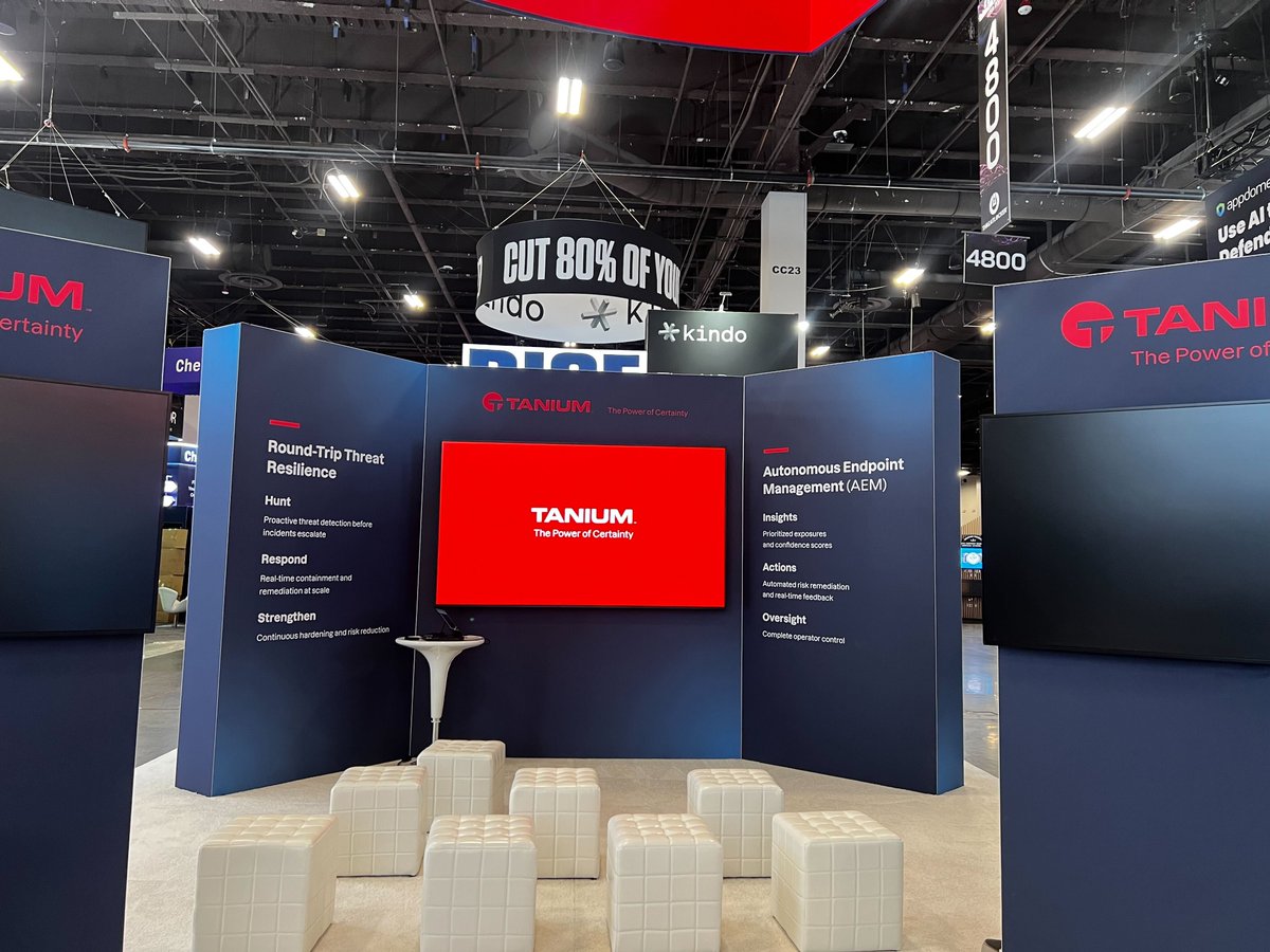 After connecting with you all at last night's dinner at Beauty &amp; Essex, #TeamTanium is ready to hit the show floor tomorrow at #BHUSA 🦾 

Our experts will be at Booth #4542 to showcase #TaniumAEM, HuntIQ, joint partner solutions &amp; more — see you soon: bit.ly/4ktGNDf