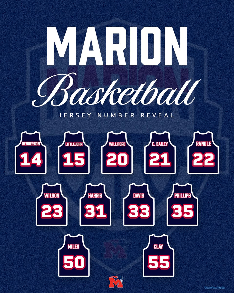 custom jersey number reveal for <a href="/marionpatriotb1/">Marion Patriots Basketball</a> 🔥
blessed for the opportunity 
#GraphicDesign #sportsmedia #basketballgraphics #Photoshop #customgraphics