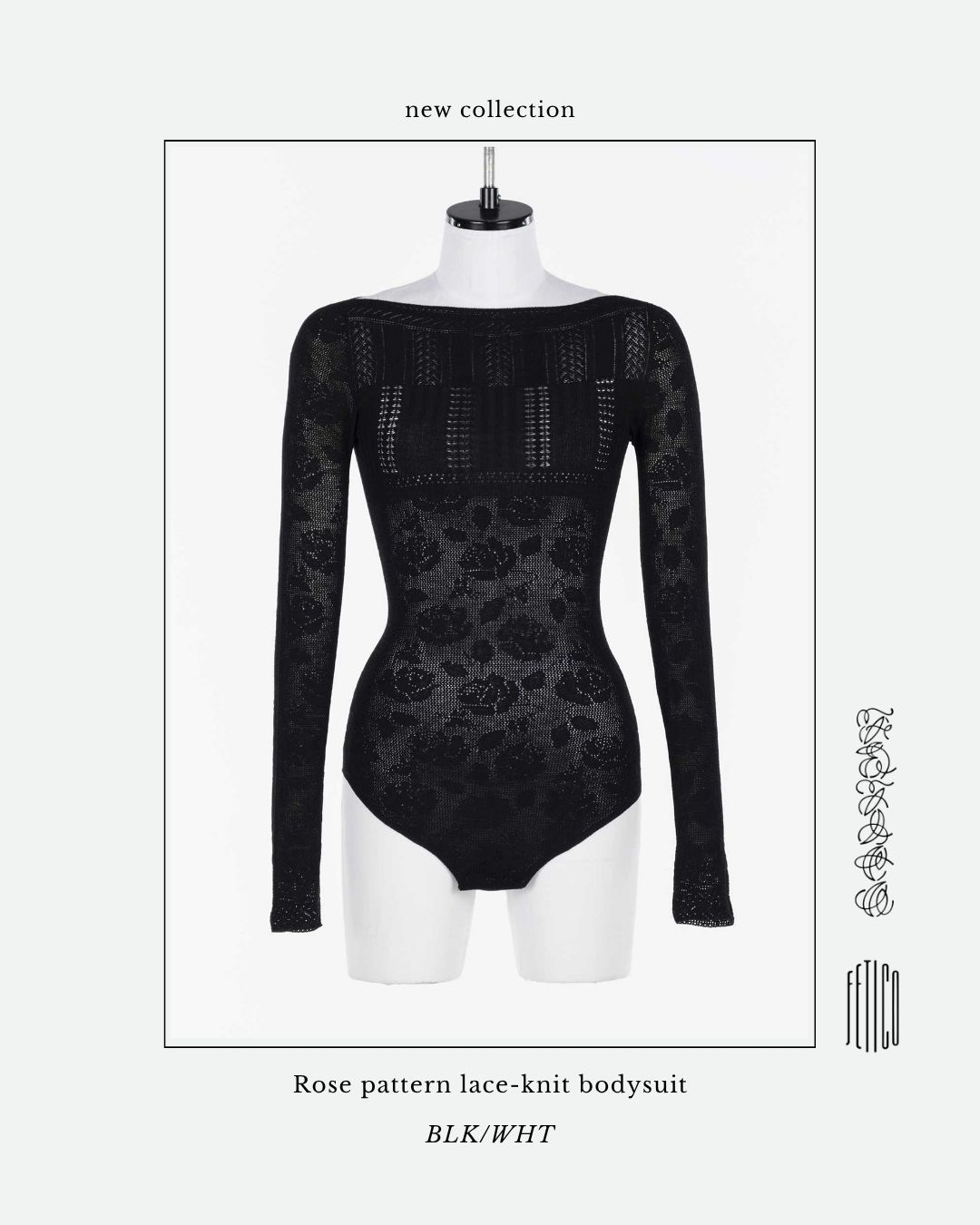 フェティコ FETICO LACE KNIT BODYSUIT ニットボディスーツ FTC232-0702 ブラック サイズ：2 LACE KNIT BODYSUIT – FETICO Official Online Shop