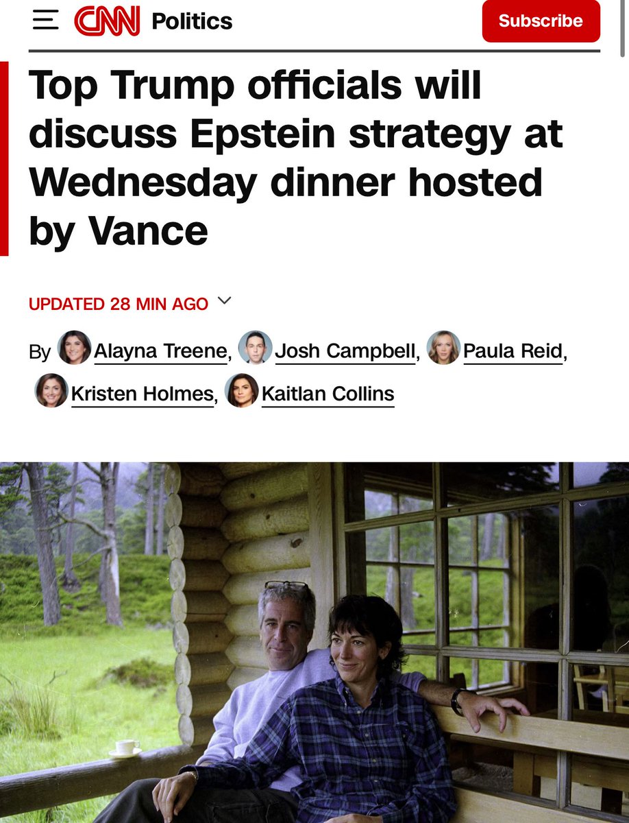 Top Trump officials are meeting at the Vice President’s residence tomorrow to discuss their next moves to cover-up Trump’s involvement with Jeffrey Epstein
