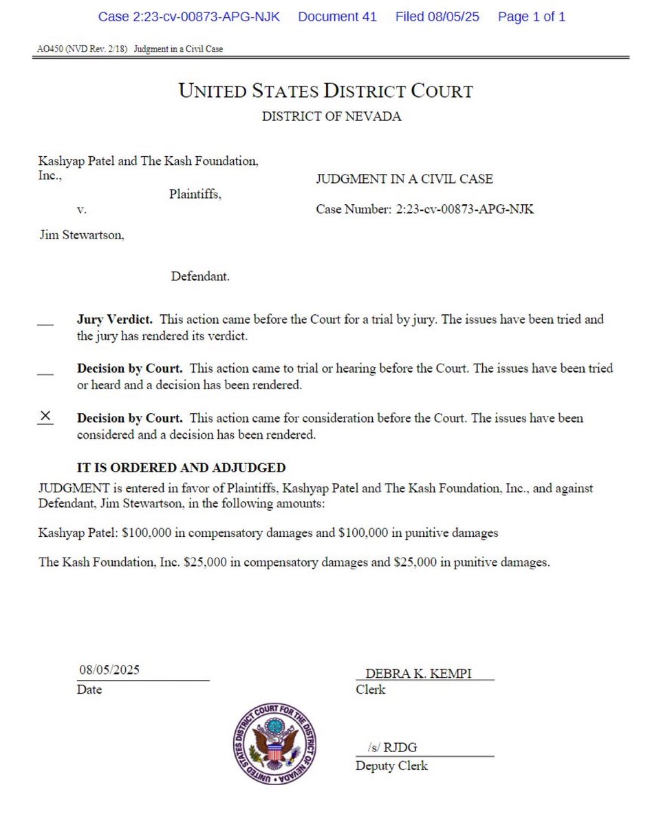 Jim Stewartson, Antifascist ๐จ๐ฆ๐บ๐ฆ๐ดโโ ๏ธ๐บ๐ธ (@jimstewartson) on Twitter photo Iโm told I owe <a href="/FBIDirectorKash/">FBI Director Kash Patel</a> $250,000 for a case that I was never even served with.
What would be amazing <a href="/Kash_Patel/">Kash Patel</a> is if you would live stream my arrest to be sent to debtorโs prison in CECOT.
You fucking chud. Googly-eyed Kremlin bitch. Come get it. Iโm told I owe <a href="/FBIDirectorKash/">FBI Director Kash Patel</a> $250,000 for a case that I was never even served with.
What would be amazing <a href="/Kash_Patel/">Kash Patel</a> is if you would live stream my arrest to be sent to debtorโs prison in CECOT.
You fucking chud. Googly-eyed Kremlin bitch. Come get it.