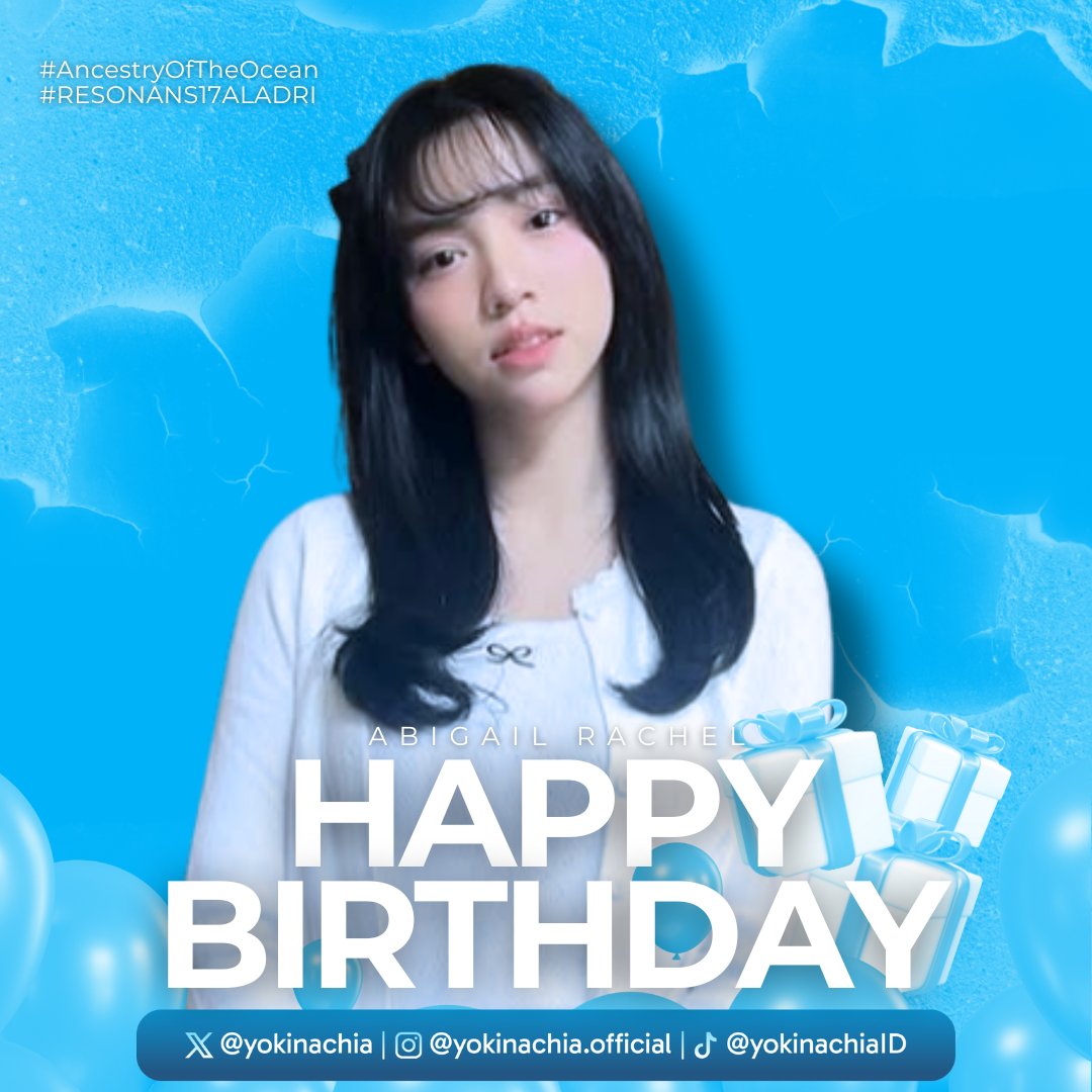 YOKINACHIA #GanbareChia (@yokinachiaid) on Twitter photo Happy Birthday kakak <a href="/Aralie_JKT48/">Abigail Rachel</a> π€π₯Ή
Gimana nih rasanya udah bertambah umur?, yang pasti senang dong, yakann, selamat ulang tahun ya, kamu harus sehat selalu, jadi pribadi yang lebih baik lagi, dan harus bangga akan diri sendiri yaπ€π€
#AncestryOfTheOcean
#RESONANS17ALADRI Happy Birthday kakak <a href="/Aralie_JKT48/">Abigail Rachel</a> π€π₯Ή
Gimana nih rasanya udah bertambah umur?, yang pasti senang dong, yakann, selamat ulang tahun ya, kamu harus sehat selalu, jadi pribadi yang lebih baik lagi, dan harus bangga akan diri sendiri yaπ€π€
#AncestryOfTheOcean
#RESONANS17ALADRI