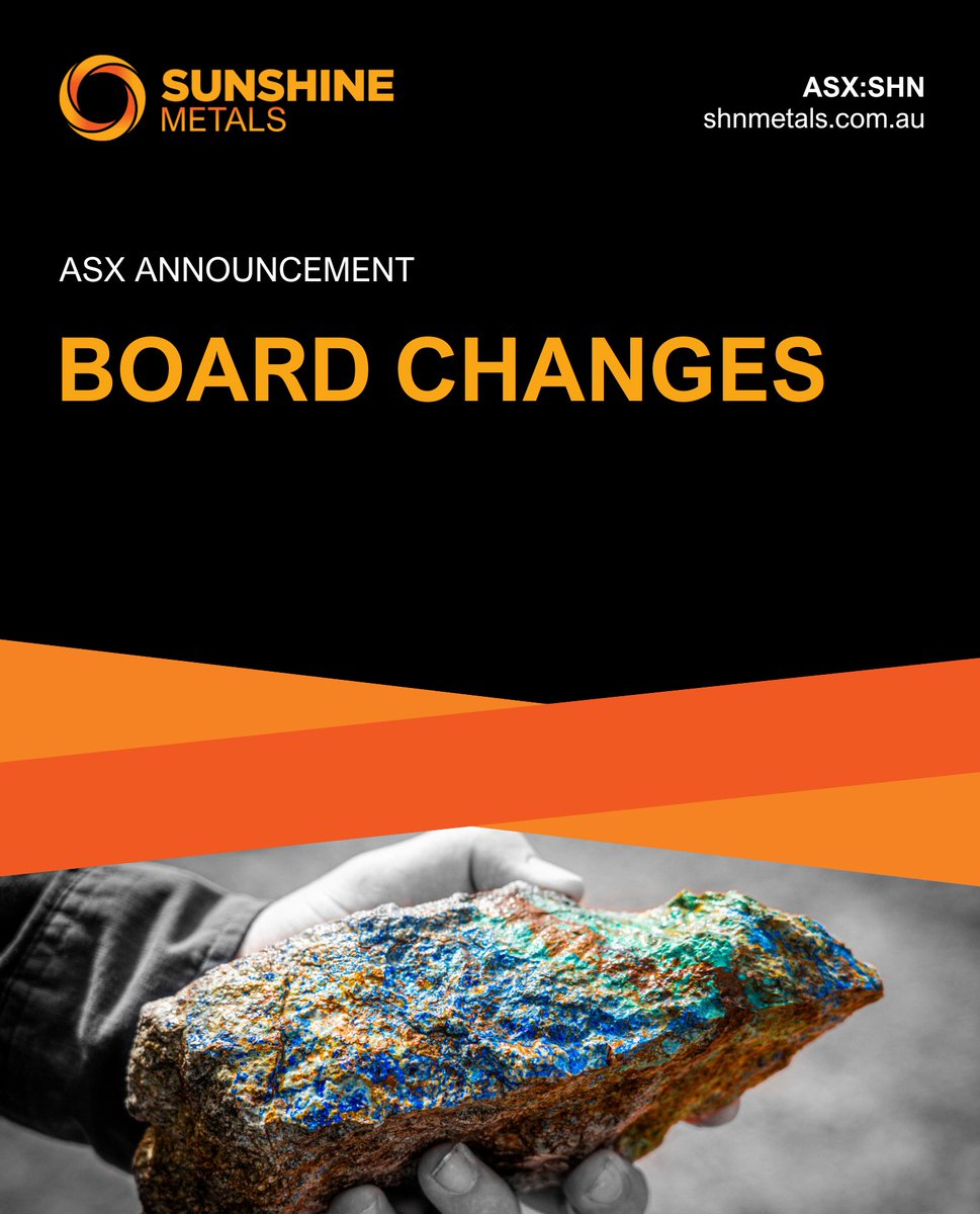 Sunshine Metals is Townsville based and has a strategy to identify shallow (&lt;50m) oxide gold resources for potential processing. More broadly, Sunshine is seeking to commercialise existing assets and to discover new assets.

Read the full announcement here wcsecure.weblink.com.au/pdf/SHN/029756…