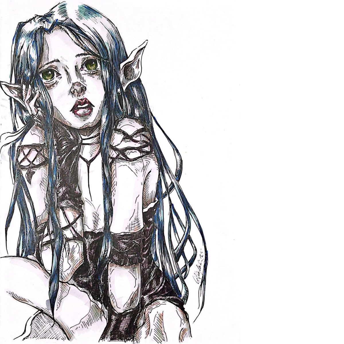 Boyadım... 🖌️
.
.
.
#gothpire #gothic #vampire #sketchbookseries #sketchbook #series #sketch #pt30 #art #sanat #artist #sanatçı #artwork #artteacher #artline #black #blackandwhite #ink #inkart #inking #illustration #portre #portrait #ankara #hatching #dergi #coverart #cover