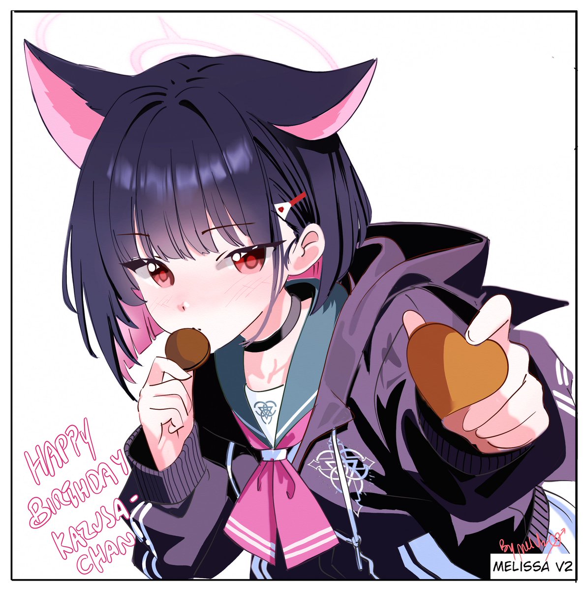 Happy birthday Kazusa-chan. I make this artwork based on @6B3TM