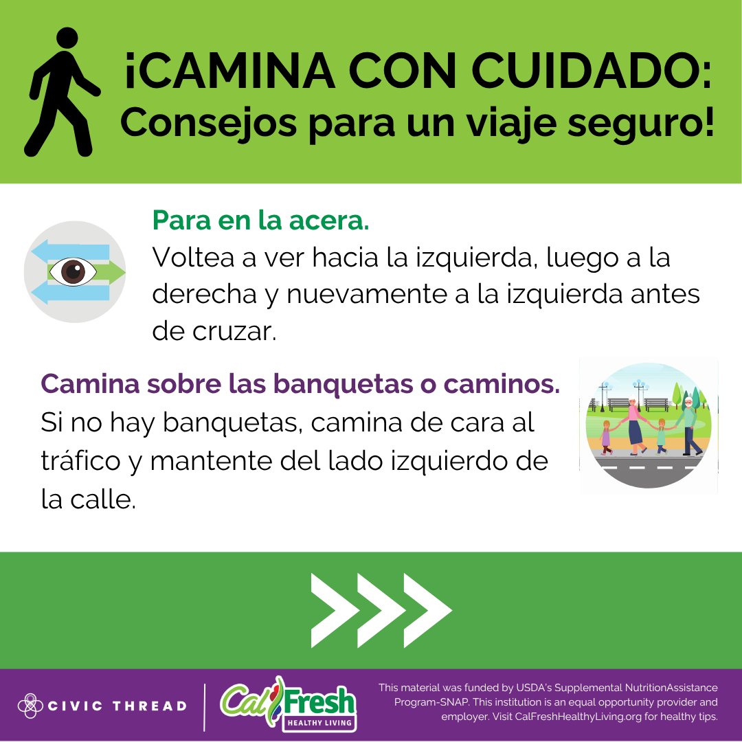 CivicThread's tweet image. It's Wellness Month! 🧘‍♀️🗓️ Here's a few walking safety tips to help you walk into wellness all month long!

¡Es el Mes del Bienestar! 🗓️ 🎉 ¡Aquí hay algunos consejos para caminar con precaución hacia el bienestar durante todo el mes!