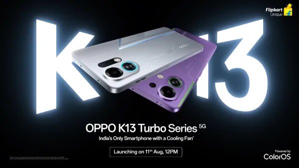 TechBasher's tweet image. 🚀 OPPO K13 Turbo series is launching in 🇮🇳 on August 11th!
* Price: Expected to under ₹40,000
Snapdragon 8s Gen 4 or Dimensity 8450 chipset, up to 16GB RAM, and a 7000mAh battery with 80W fast charging!
Will you be getting one? #OPPOK13Turbo #SmartphoneLaunch #TechNews