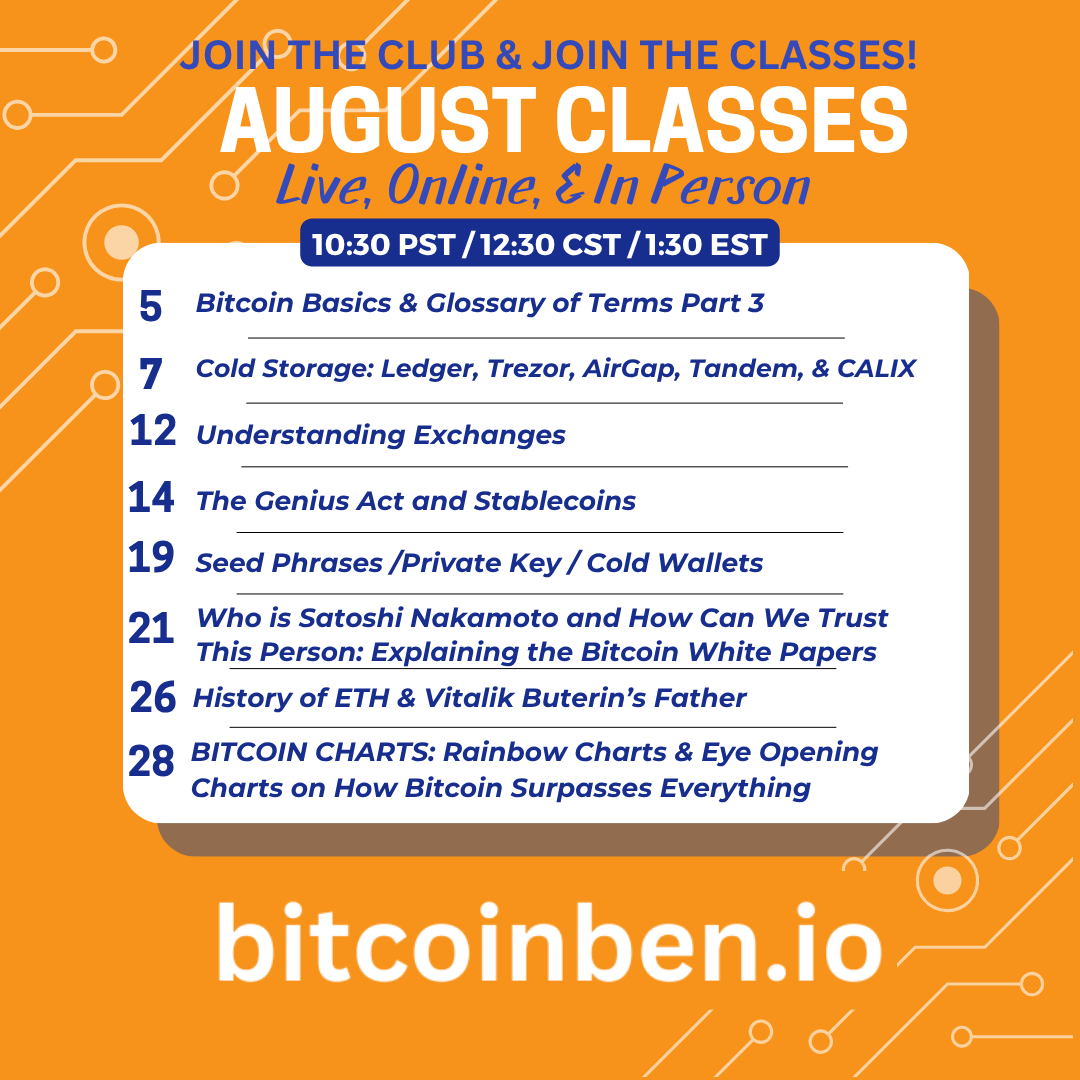 Want to learn about #BITCOIN? Don't know where to start?  Visit bitcoinben.io  JOIN THE CLUB to JOIN THE CLASSES! <a href="/bensemchee/">Bitcoin Ben</a> @nashtime615  @jaybose <a href="/CryptojimiFITZ/">Crypto FITZ</a> <a href="/SimplyBitcoinTV/">Simply Bitcoin</a> <a href="/cryptosherpallc/">Crypto Sherpa</a> <a href="/CryptoClubVegas/">₿itcoin ₿en's Crypto Club Las Vegas</a> <a href="/BBCC__MA/">Bitcoin Ben’s Crypto Club Massachusetts</a> <a href="/BBCC_DALLAS/">Bitcoin Ben Crypto Club Dallas</a> <a href="/BB__CryptoClub/">Bitcoin Ben’s Crypto Club</a> <a href="/BitcoinBullMO/">Bitcoin Ben Crypto Club St.Louis</a>