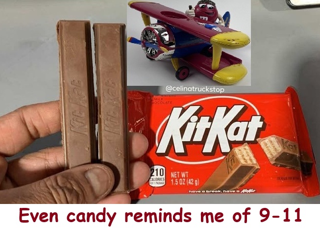 Rich_Bottles_Jr's tweet photo. Gimme a break! A candy bar like KitKat should not bring back bad memories if you break me off a piece the wrong way. #TooSoon #NineEleven #TwinTowers #candyconversation #TerrorTuesday #Terror #Terrorism #Sweet #chocolate https://t.co/7B4H4eMZdZ