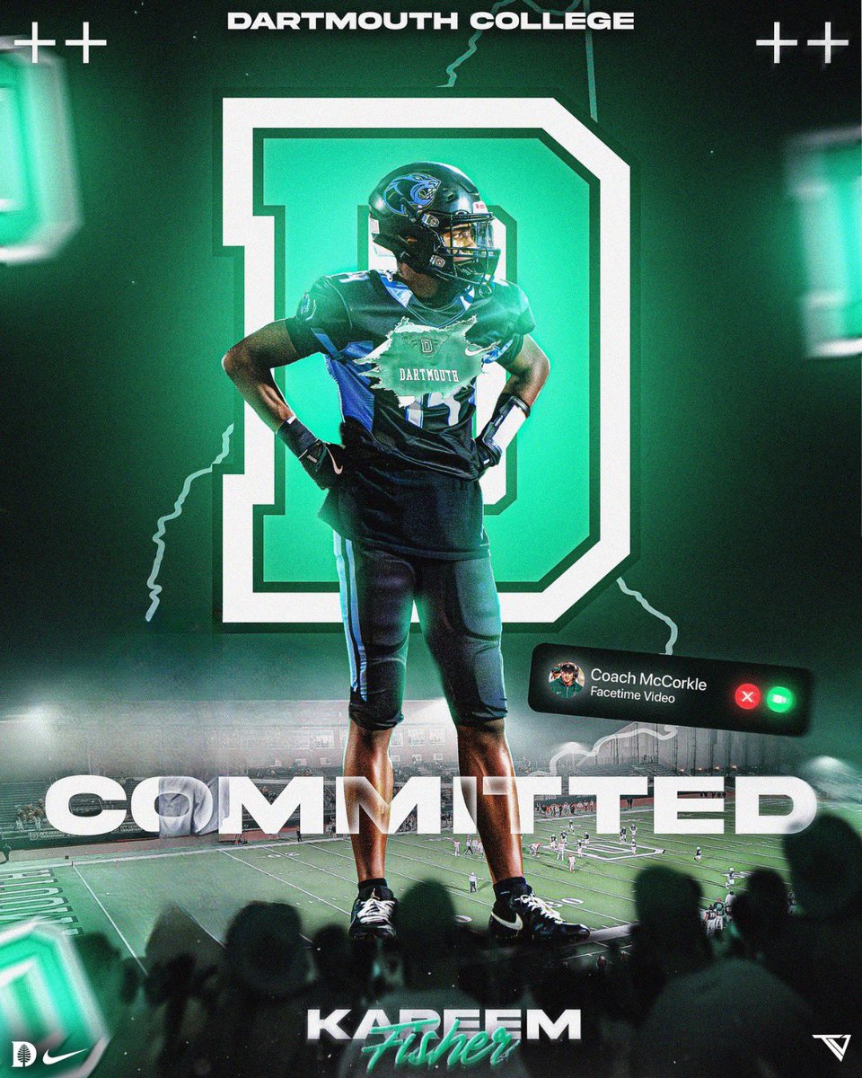 Kareem Fisher (@kareemf_1) on Twitter photo I would like to announce that I will be committing to Dartmouth College <a href="/DartmouthFTBL/">Dartmouth Football</a>. I would like to first thank God for blessing me with gifts and my parents for always being there for me.#AGTG
<a href="/Coach_McCorkle/">Sammy McCorkle</a> <a href="/coachirishodea/">Danny O'Dea</a>
<a href="/coachmcthompson/">Mitchell Thompson</a> <a href="/SVPHSAthletics/">Pallotti Athletics</a> <a href="/CoachBigTone/">Anthony (Tony) Ashley</a> I would like to announce that I will be committing to Dartmouth College <a href="/DartmouthFTBL/">Dartmouth Football</a>. I would like to first thank God for blessing me with gifts and my parents for always being there for me.#AGTG
<a href="/Coach_McCorkle/">Sammy McCorkle</a> <a href="/coachirishodea/">Danny O'Dea</a>
<a href="/coachmcthompson/">Mitchell Thompson</a> <a href="/SVPHSAthletics/">Pallotti Athletics</a> <a href="/CoachBigTone/">Anthony (Tony) Ashley</a>