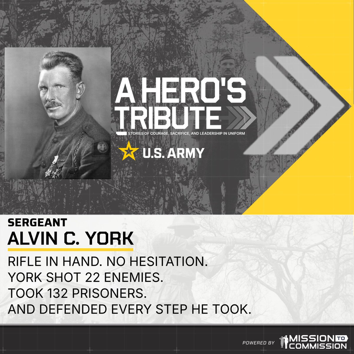 Pinned down in France, 1918—Alvin York charged through enemy fire.

🎯 Shot 22
🤝 Captured 132
💥 Turned the tide of WWI with just a rifle and resolve.

He came home humble.
Left behind a legacy louder than bullets.

#StoriesOfValor #MedalOfHonor #WWI #MilitaryHistory