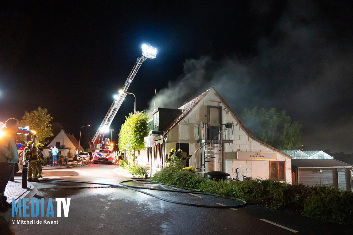 Brand in Bed and Breakfast boven eetcafé De Drie Linden in Nieuw-Beijerland