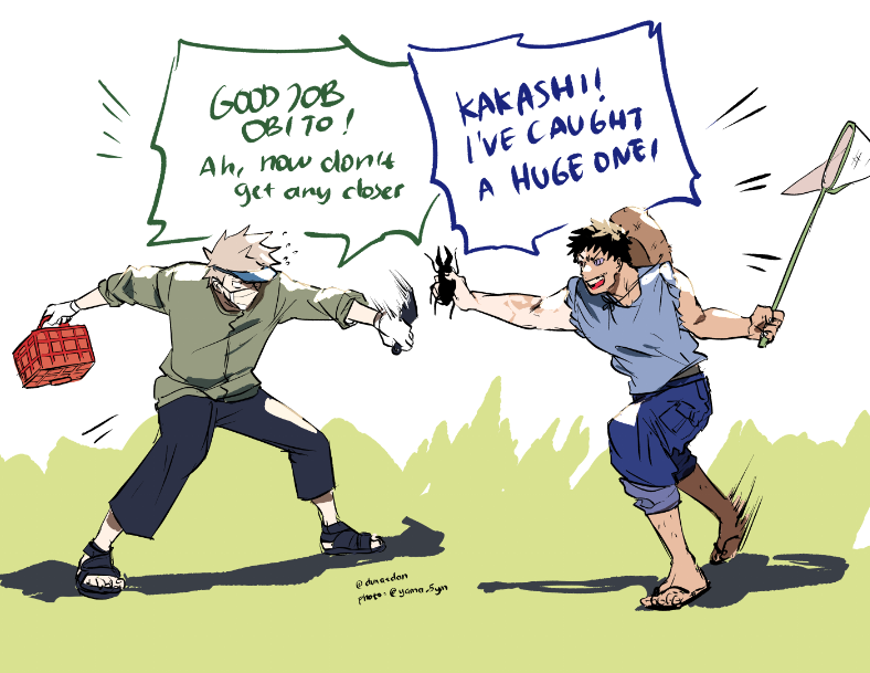 grown ass men in the summer!
#obito #kakashi #naruto