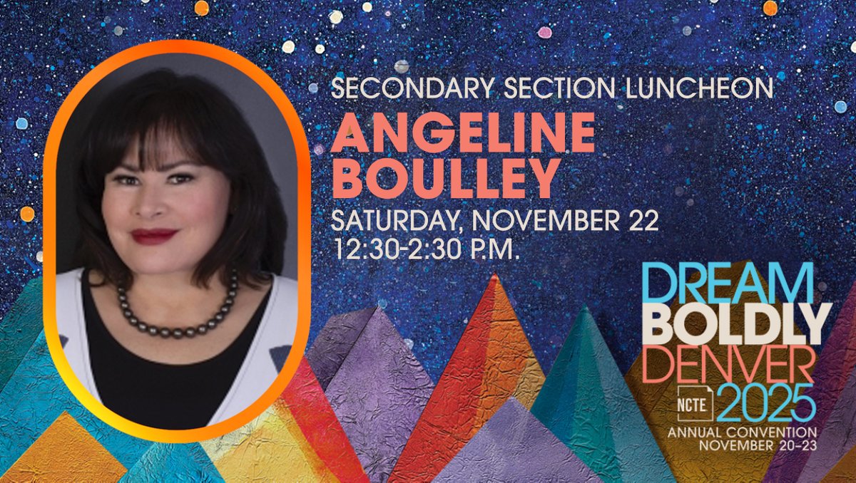 National Council of Teachers of English (NCTE) (@ncte) on Twitter photo Join novelist <a href="/FineAngeline/">Angeline Boulley - #FIREKEEPERSDAUGHTER</a> and educators from across the US at the Secondary Section Luncheon, happening at the 2025 NCTE Annual Convention! This opportunity is available as part of #NCTE25 registration. Sign up now! convention.ncte.org/registration/ 🛫 #AngelineBoulley Join novelist <a href="/FineAngeline/">Angeline Boulley - #FIREKEEPERSDAUGHTER</a> and educators from across the US at the Secondary Section Luncheon, happening at the 2025 NCTE Annual Convention! This opportunity is available as part of #NCTE25 registration. Sign up now! convention.ncte.org/registration/ 🛫 #AngelineBoulley