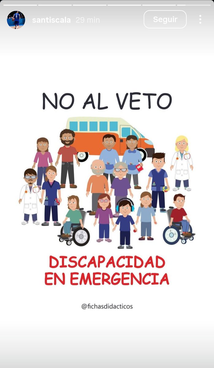 🚫 "NO AL VETO: DISCAPACIDAD EN EMERGENCIA"

📱 El mensaje de Santiago Scala, jugador bicampeón de Boca Básquet, en su cuenta de Instagram.

👏🏻🏀