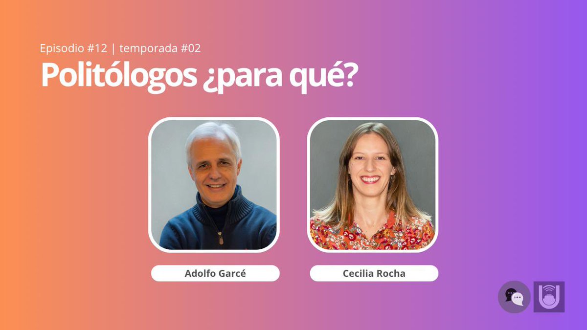 Episodio 12 🎧

Hoy en día es común que, para hablar de política, se convoque a politólogos. 

👉 ¿Cómo fue que la Ciencia Política logró hacerse un lugar?

Nos visitan <a href="/fitogarce/">Adolfo Garcé</a> y <a href="/ce_carpiuc/">Cecilia Rocha-Carpiuc</a>

🗓️ Jueves 7/8
🕙 Hora 10
📻 @UNIRadioUdelar | 107.7 FM
🎙️ <a href="/peperilla/">José Rilla</a> y <a href="/JaimeYaffe/">Jaime Yaffe</a>