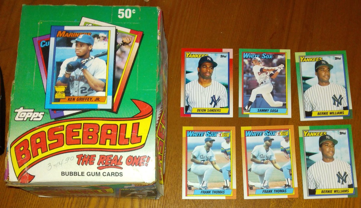 Just opened a box of 1990 Topps, ofcourse chasing the no name Frank Thomas, and ofcourse with no luck.

But I did get $6.00 worth of rookie cards, so it wasn't a total loss lol
