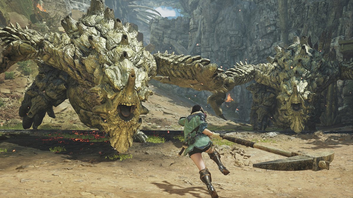 MH_Wilds's tweet photo. ▼イベントクエスト「大好物は鉱石です！！」

特別な素材を集めて、『ピッケル』モチーフの武器【鋼鉄ピッケル】や、【マイニングピッケル】を入手しよう！

初回配信期：2025年8月20日(水)午前9:00～9月3日(水)午前8:59
フィールド：竜谷の跡地
受注・参加条件：HR41以上
クリア条件：グラビモス（歴戦の個体）2頭の狩猟

https://t.co/DDIY1I60xE
#モンハンワイルズ #MHWilds