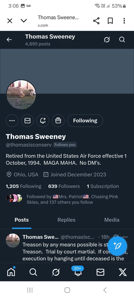 KJW (@hawkesbay69) on Twitter photo Can we hook this USAF veteran up and fly them to the 1k mark please give <a href="/thomasisconserv/">Thomas Sweeney</a> a F&R ๐ช๐ซถ๐๐ฅ๐ฏ๐บ๐ธ๐ซก Can we hook this USAF veteran up and fly them to the 1k mark please give <a href="/thomasisconserv/">Thomas Sweeney</a> a F&R ๐ช๐ซถ๐๐ฅ๐ฏ๐บ๐ธ๐ซก