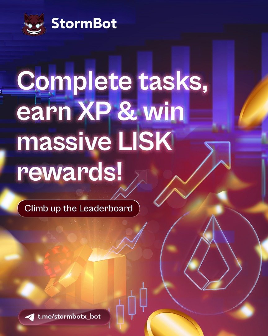 🚨 Join the Storm Raid ⚡ on Zealy

Complete tasks, earn XP, &amp; win LISK rewards 💰

Tasks include:
⚡ Daily check-ins
⚡ On-ramp task
⚡ Weekly Trading Challenge
⚡ Twitter &amp; Telegram missions

Start grinding now → zealy.io/c/stormbot