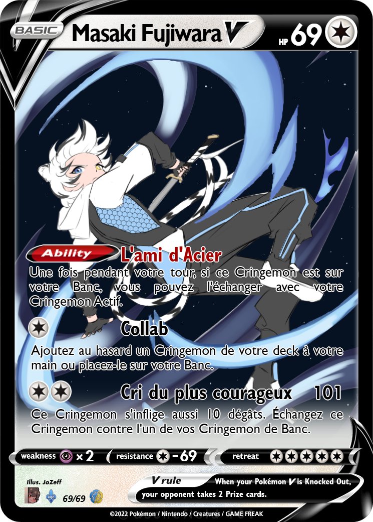 ⚔️ Exclusivité Cringemon, on a nos cartes (fanart) à jouer maintenant, voici la mienne : 

Est-ce que vous l'ajouteriez à votre deck?  Qu'en pensez-vous? Répondez en commentaire!! ^^ ✨🤍

#VTGames #VtuberGames #VTGames202 #LaLigueCringemon

Art by : <a href="/_Jozeff_/">JoZeff 🎨</a>
