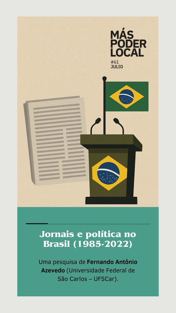 👉🏻"Jornais e política no Brasil (1985-2022)".

Uma pesquisa de Fernando Antônio Azevedo.

🔗Disponível em DOI: doi.org/10.56151/maspo…