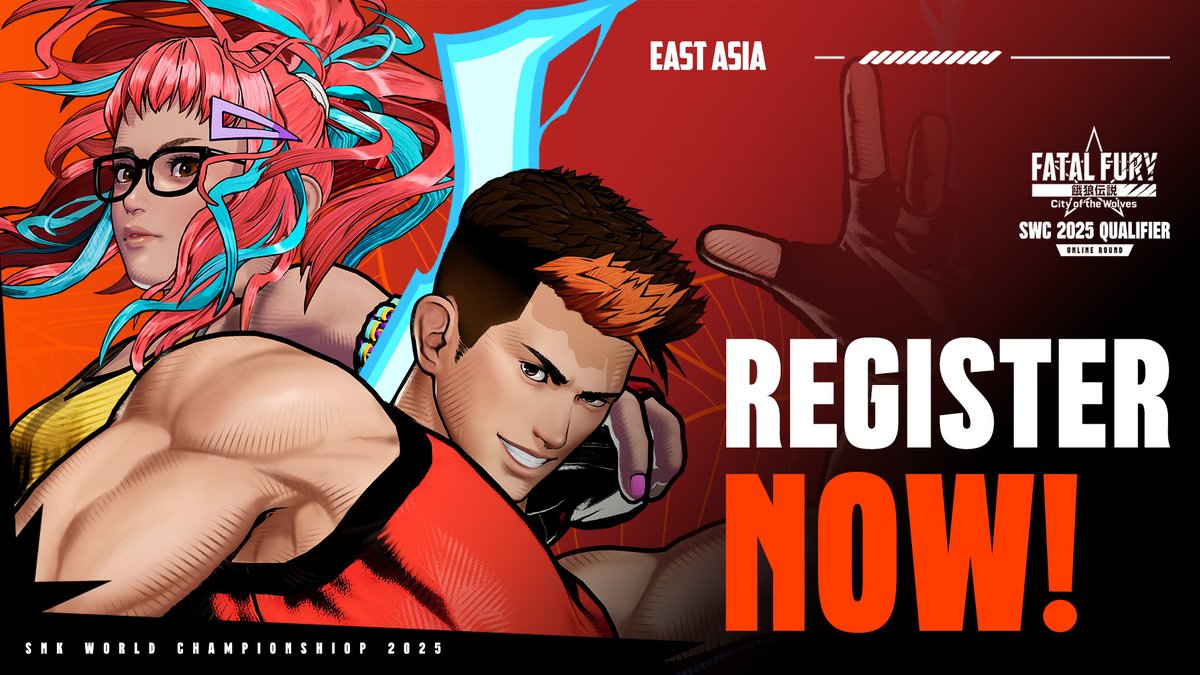 Registrations are NOW OPEN! The #SWC2025 Online Qualifiers for East Asia is starting soon.

📝Sign up, here: start.gg/tournament/fat…

#FatalFury #CotW