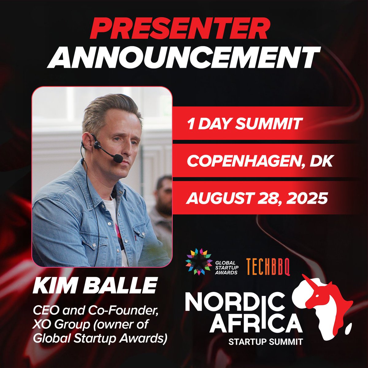 Kim Balle, Co-founder and CEO of XO Group and Global Startup Awards, joins as a keynote speaker at TechBBQ 2025. 🌍

👉 Use our discount code 25GlobalStartupAwardsnetwork25 and get 25% off your tickets here: eu1.hubs.ly/H0m51Z90

#globalstartupawards #TechBBQ