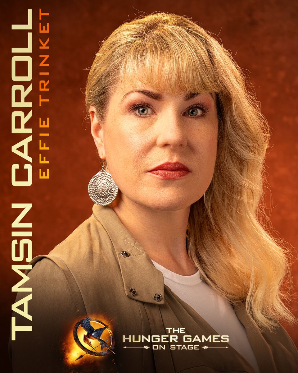 THGonStage's tweet image. District 12&apos;s most fashionable escort has arrived. Make some noise for Tamsin Carroll as EFFIE TRINKET #TheHungerGamesOnStage