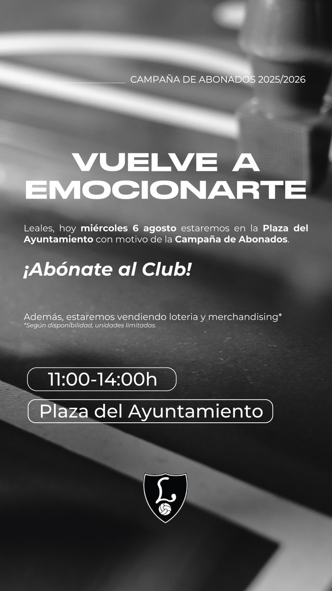 CDLealtad's tweet photo. ¡¡Queremos que vuelvas a emocionarte!!
Por eso te esperamos hoy en la📍Plaza del Ayuntamiento para que puedas abonarte al #CDLealtad en esta temporada tan especial.
⏰11:00 a 14:00h
📣Bonos de socio, lotería y muchas cosas más
¡Te esperamos leal! #OrgulloLeal https://t.co/xrdDAKYXi7