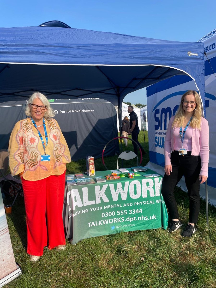 DPT_TALKWORKS's tweet photo. The sun is shining at the North Devon Show in Umberleigh today! Come and say hello our TALKWORKS team in Trade Block 1, Row C.
We’re here to chat, share information about our NHS talking therapies service and support your mental wellbeing. #NorthDevonShow https://t.co/1lmTXWOu4X