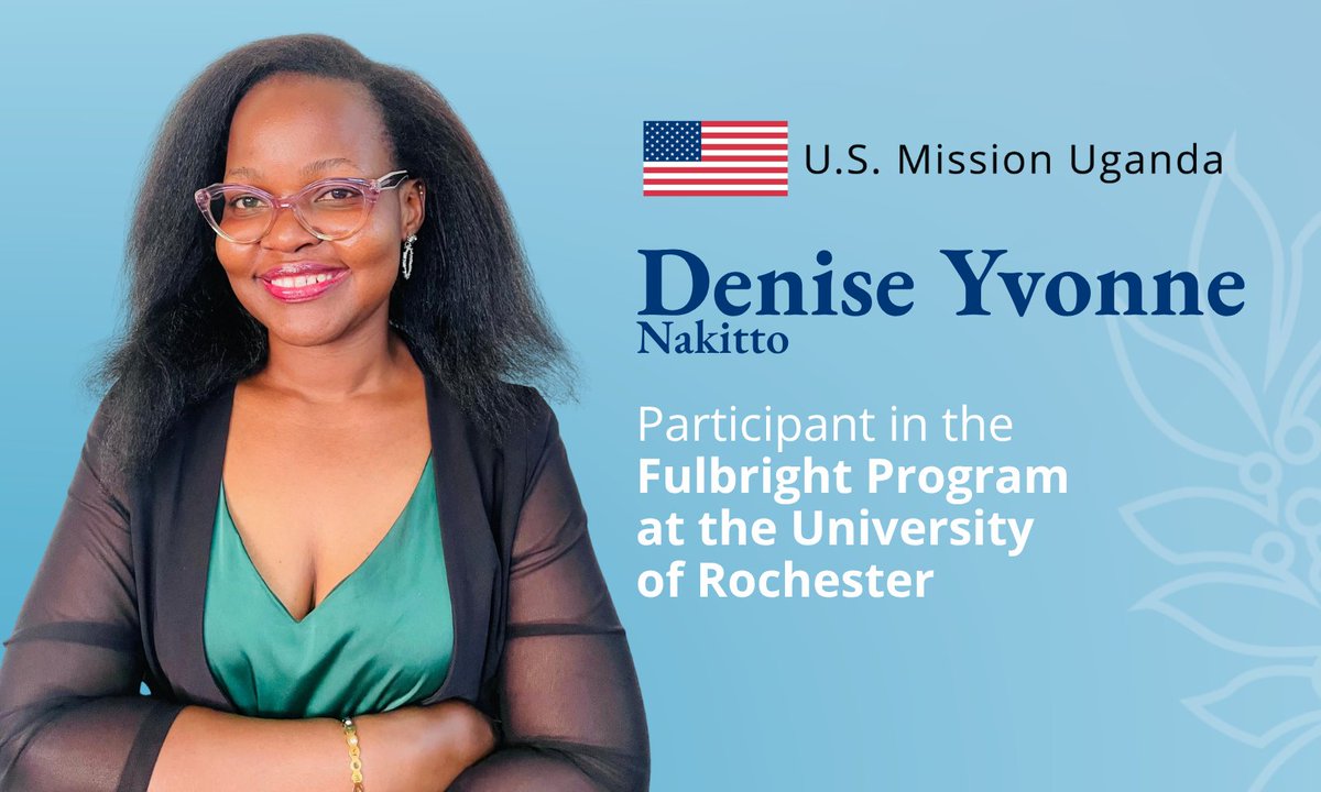 Congratulations to Denise Yvonne Nakitto of St. Andrew’s Secondary School, Mayuge, on her selection for the prestigious 🇺🇸 <a href="/FulbrightPrgrm/">The Fulbright Program</a> Distinguished Awards in Teaching program! She will join the <a href="/UofR/">University of Rochester</a> in the U.S. to learn from U.S. experts &amp; bring innovative ideas back to