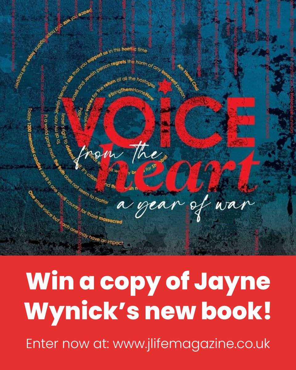 Win a FREE COPY Voice from the Heart: A Year of War, by LS17-based author Jayne Wynick at JLife! Enter now at: bit.ly/3H1gMgU 

#JLife #Magazine #Leeds #Jewishlife #JewishCommunity #Competition #Giveaway #LS17 #VoicefromtheHeart #AYearofWar